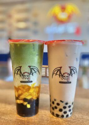 Mango Matcha & Signature Milk Tea