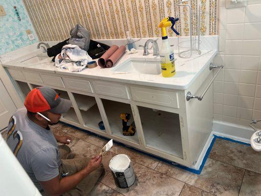 Painting Bathroom Cabinet