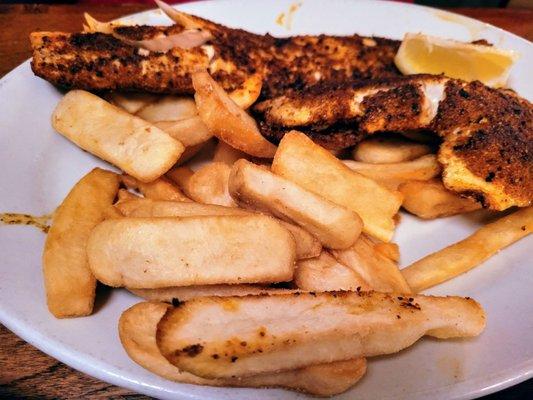 Blackened Fish and Fries