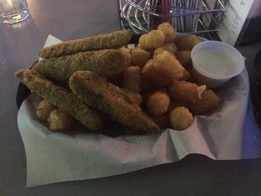 Fried Pickles.  They give you the tots for free!! Ask for extra ranch.