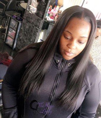 Natural Middle Part Sew In