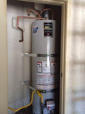 Pipe Bros plumbing installed a water heater up to code