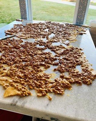 Snapped a pic of freshly made brittle!