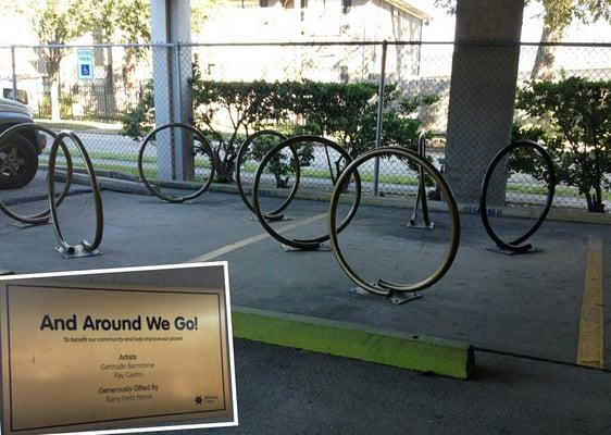 Sculpture and bike racks