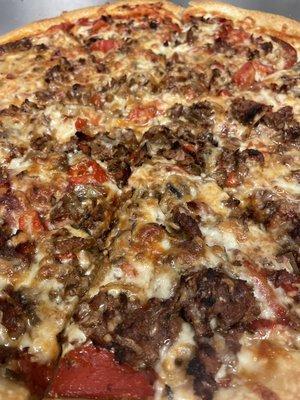 Steak Bomb Pizza