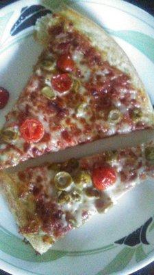 Build your own pizza! I got green olives and tomato on mine!