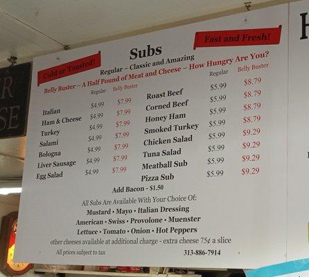 Great prices on some of the best sandwiches on the east side!