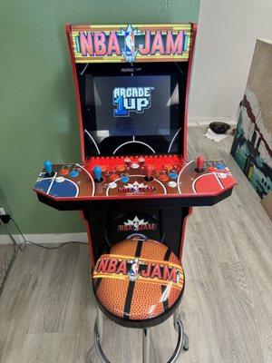 If you're waiting, keep busy with some NBA Jam!