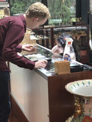 He was so kind and provided her with a wealth of information about each stone, simply because she was excited to learn.