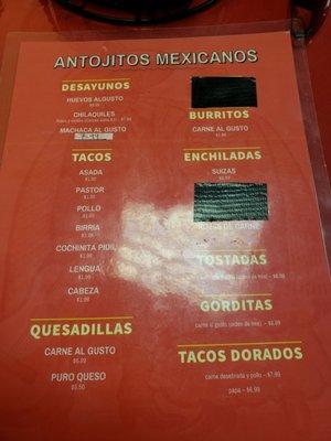 Menu