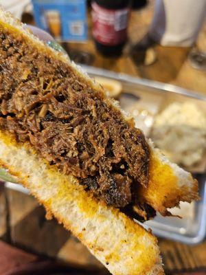 Chopped brisket sandwich