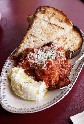 Meat Ball with Pecorino and House made Ricotta Cheese