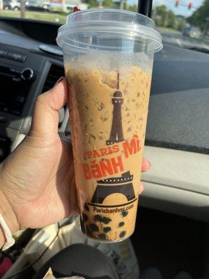 Iced milk coffee