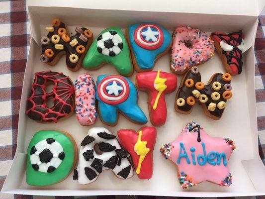 Custom birthday donuts