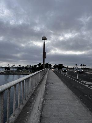 Walking over the bridge back to the Hyatt