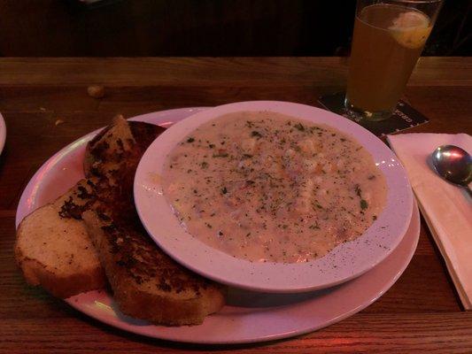 Curtis serving up chowder perfection on a chilly Saturday night.