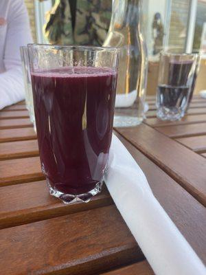 Fresh ginger and Hibiscus juice