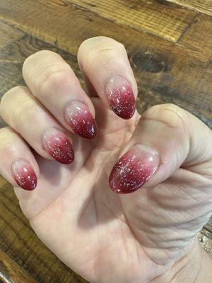 My hard gel extensions full set ombré look! My right hand!