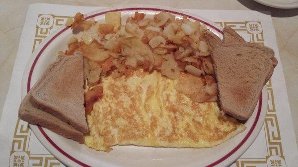 Omelet with home fries and toast at Johnnie's