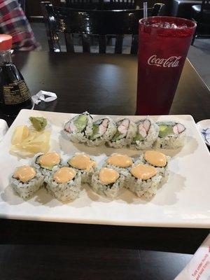 California Spicy Roll and Boston Roll