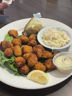 Fried scallops, crispy, seasoned perfectly & tender!