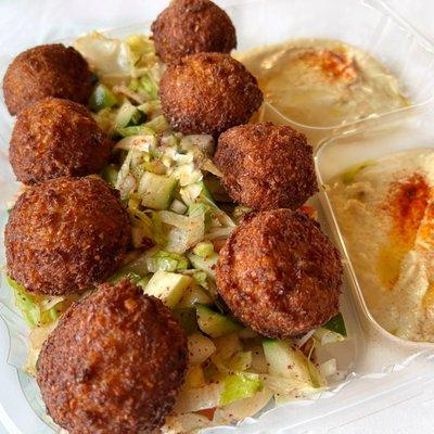 3. Falafel over Salad - Vegan with Double Hummus