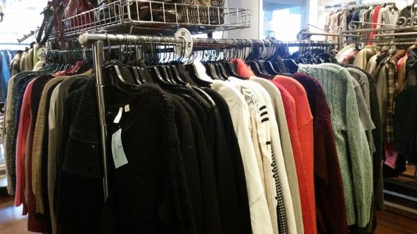 Great selection of sweaters.