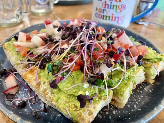 Avocado toast for breakfast.