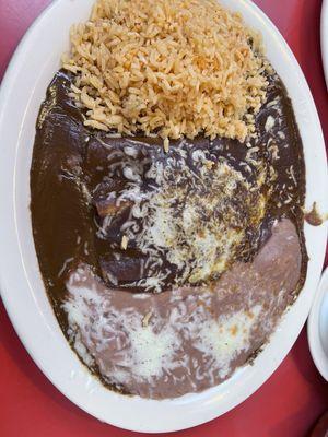 Mole cheese enchiladas!! Very good!