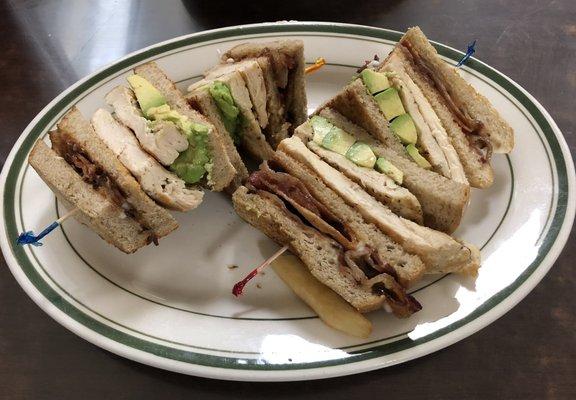 Triple decker grilled chicken sandwich