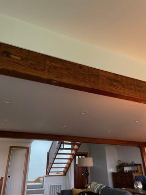 Here are the beams they refinished.