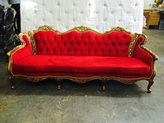 Reupholstered sofa