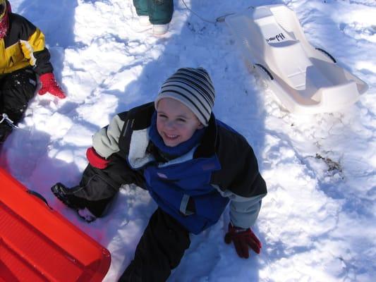 Winter fun! Being outside helps our naturalistic and bodily kinesthetic learners.