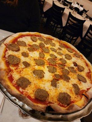 Large Pizza with Meatball Topping