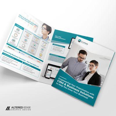 Professional brochure design with new company branding.