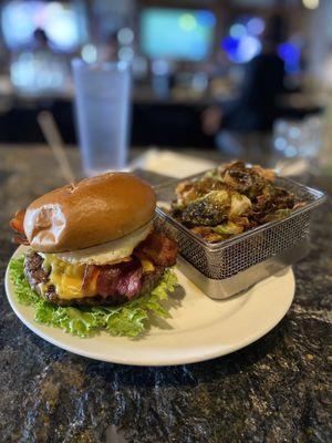 Masterpiece Burger & a side of Brussel sprouts