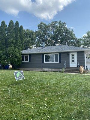 New windows, siding, soffit fascia