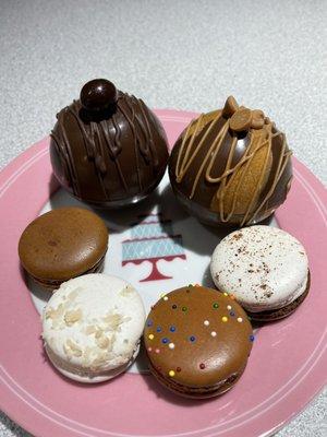 Hot Cocoa Bombs & Macarons