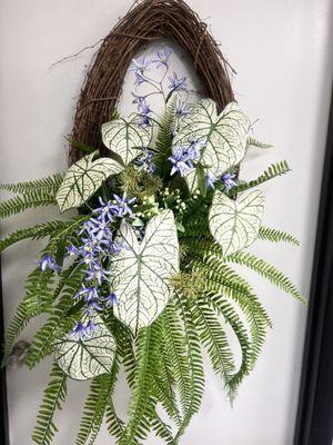 Wreath with caladiums and fern