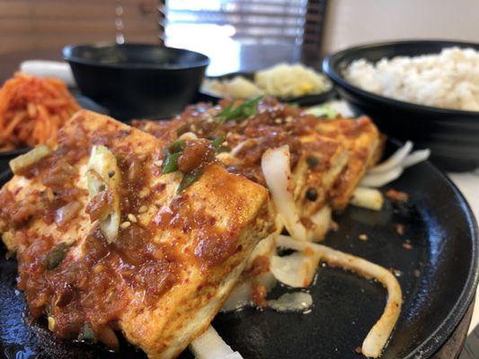 Spicy tofu steak