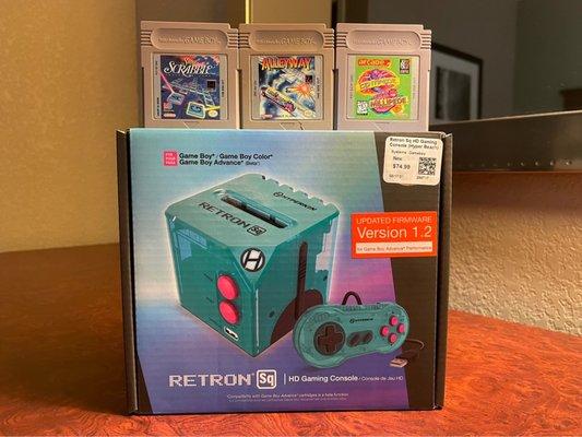 Picked these up today. The Retron SQ plays GB, GBC, and GBA games in 720p on TV. Great deal for $75! It typically goes for $100.