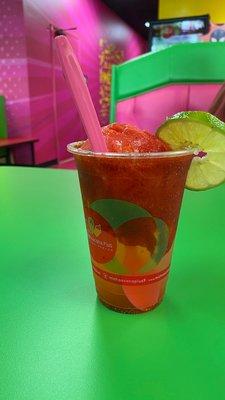 Nieve flotante with chamoy.  Crack in a cup.