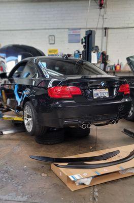 Custom aerodynamics installation on a M3