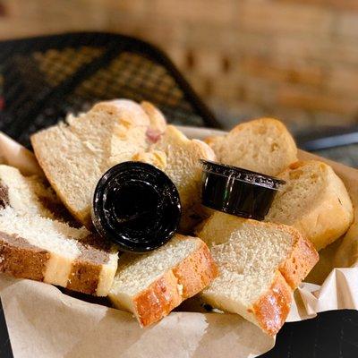 Bread sample, warmed and soft