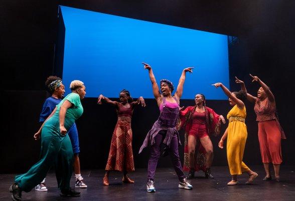 The cast of KCRep's 2019 production of FOR COLORED GIRLS WHO HAVE CONSIDERED SUICIDE / WHEN THE RAINBOW IS ENUF (Photo by Don Ipock)