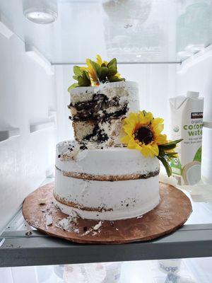 Clearly the bride enjoyed her cutting cake