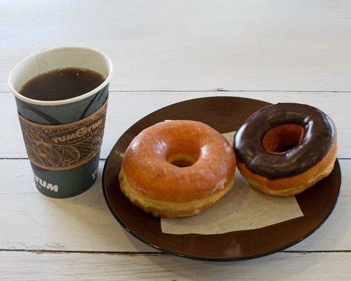 Coffee and two donut special