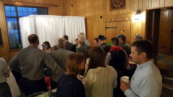 The crowd outside the photo booth.