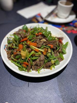 Green Pepper Beef Stir Fry