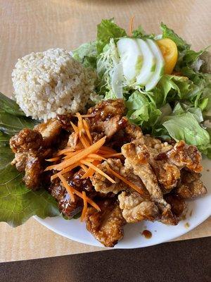 Fried chicken thighs with five spice sauce!